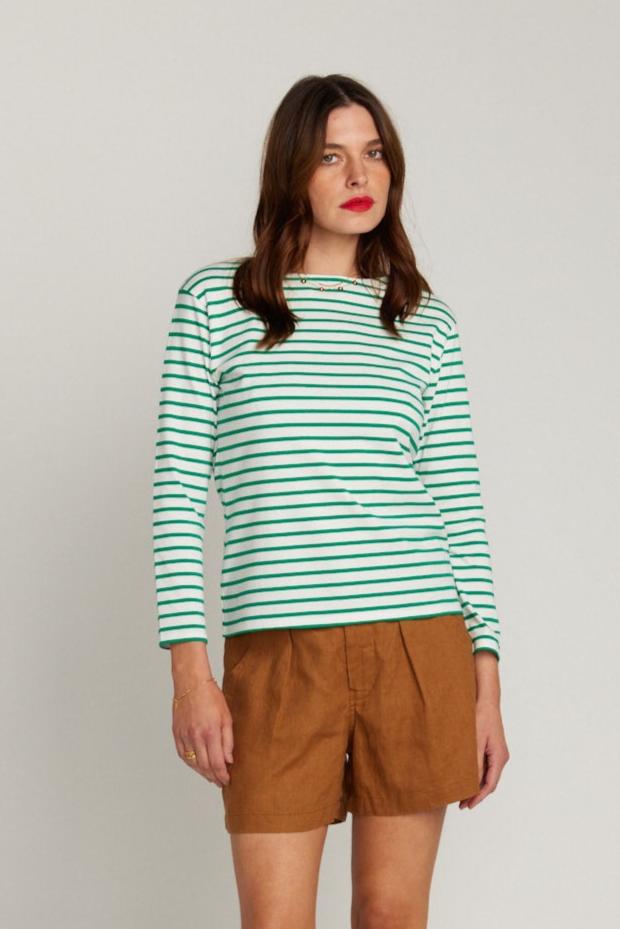 
                      
                        Green Breton Stripe French Top White Base Green Stripe
                      
                    