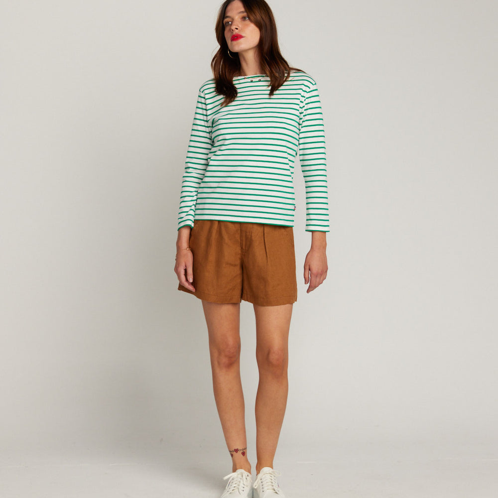 
                      
                        Green Breton Stripe French Top White Base Green Stripe
                      
                    