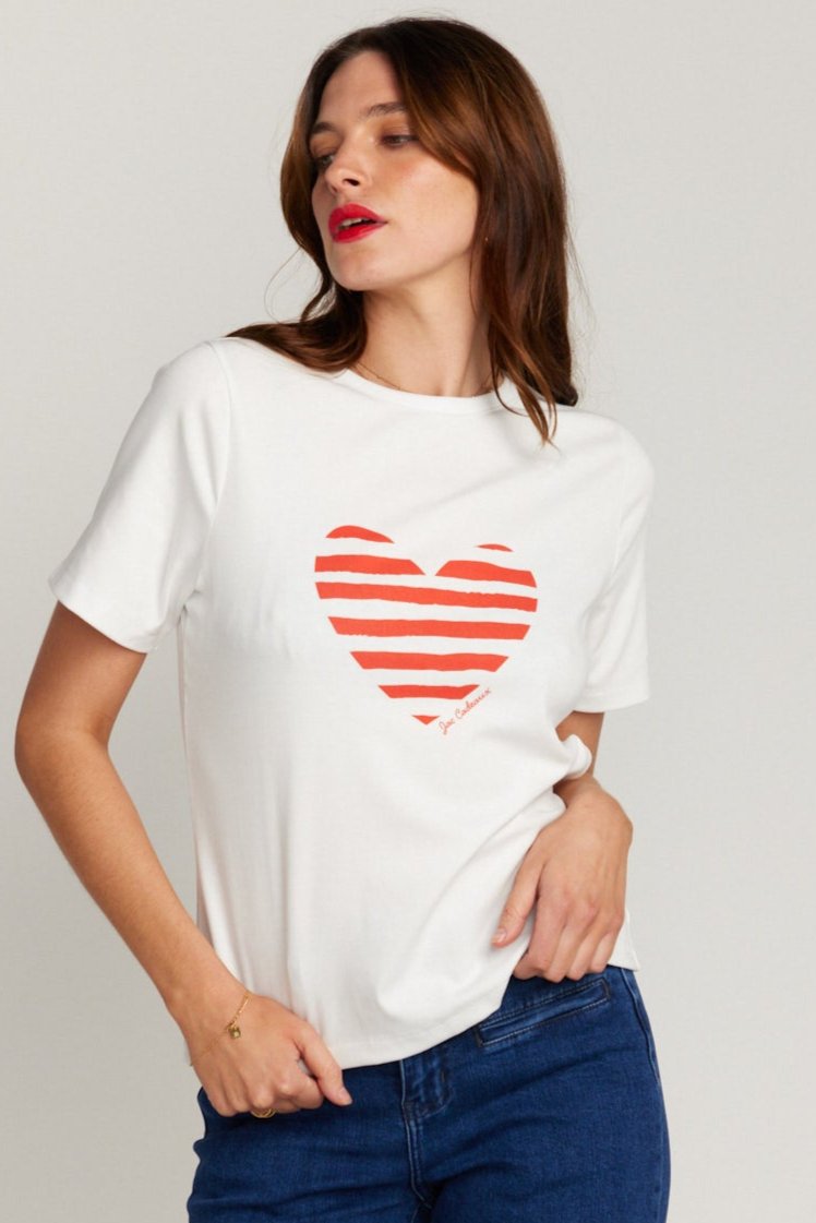 Jac Cadeaux Heart T-shirt Red