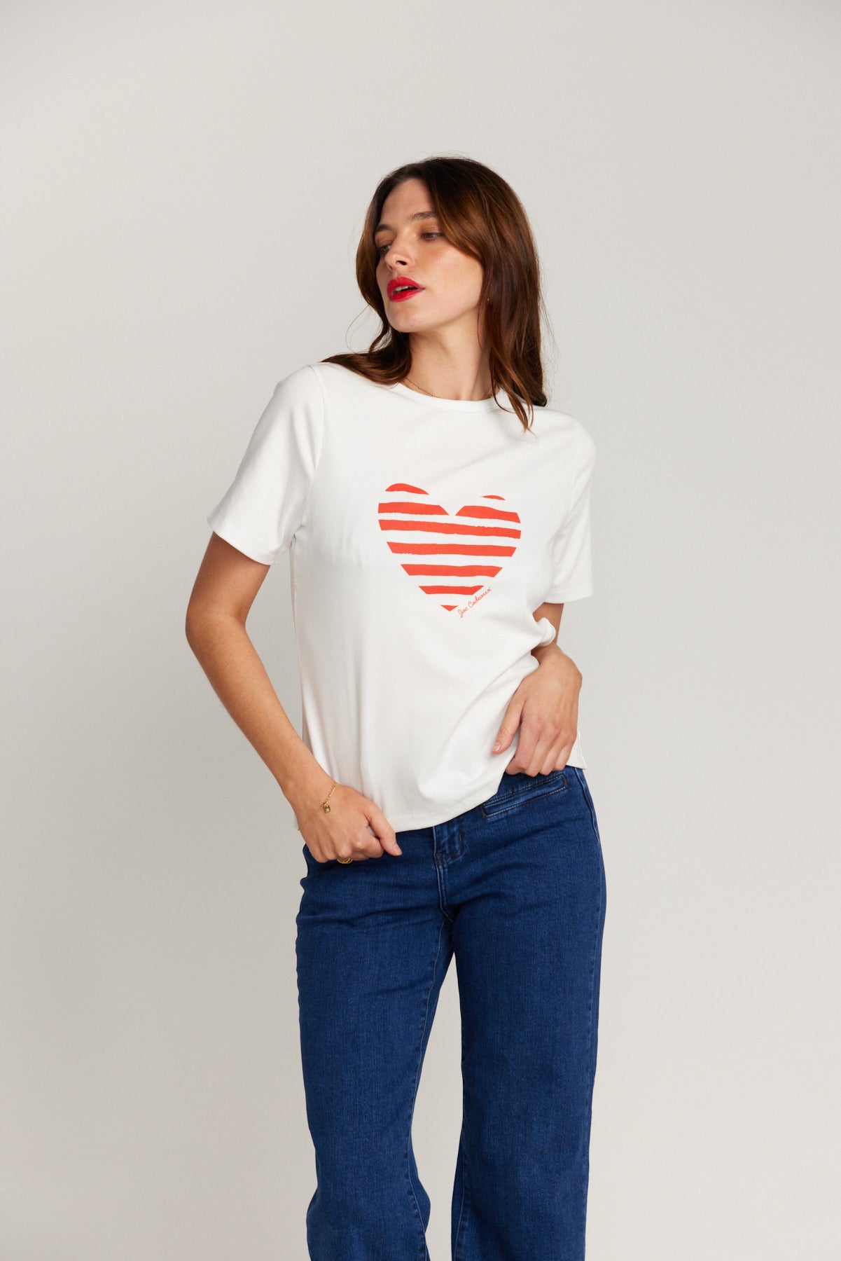 Jac Cadeaux Heart T-shirt Red