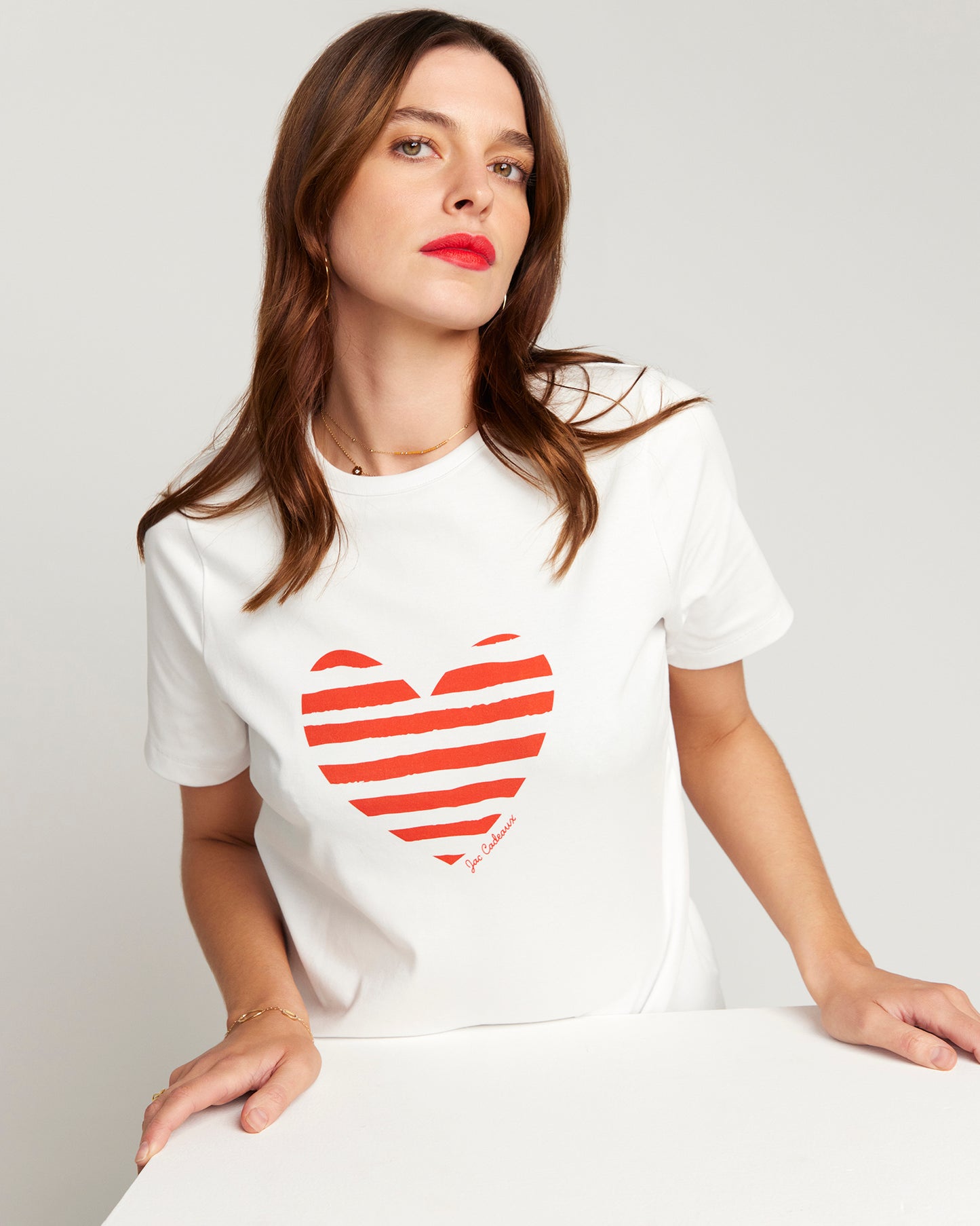 Jac Cadeaux Heart T-shirt Red