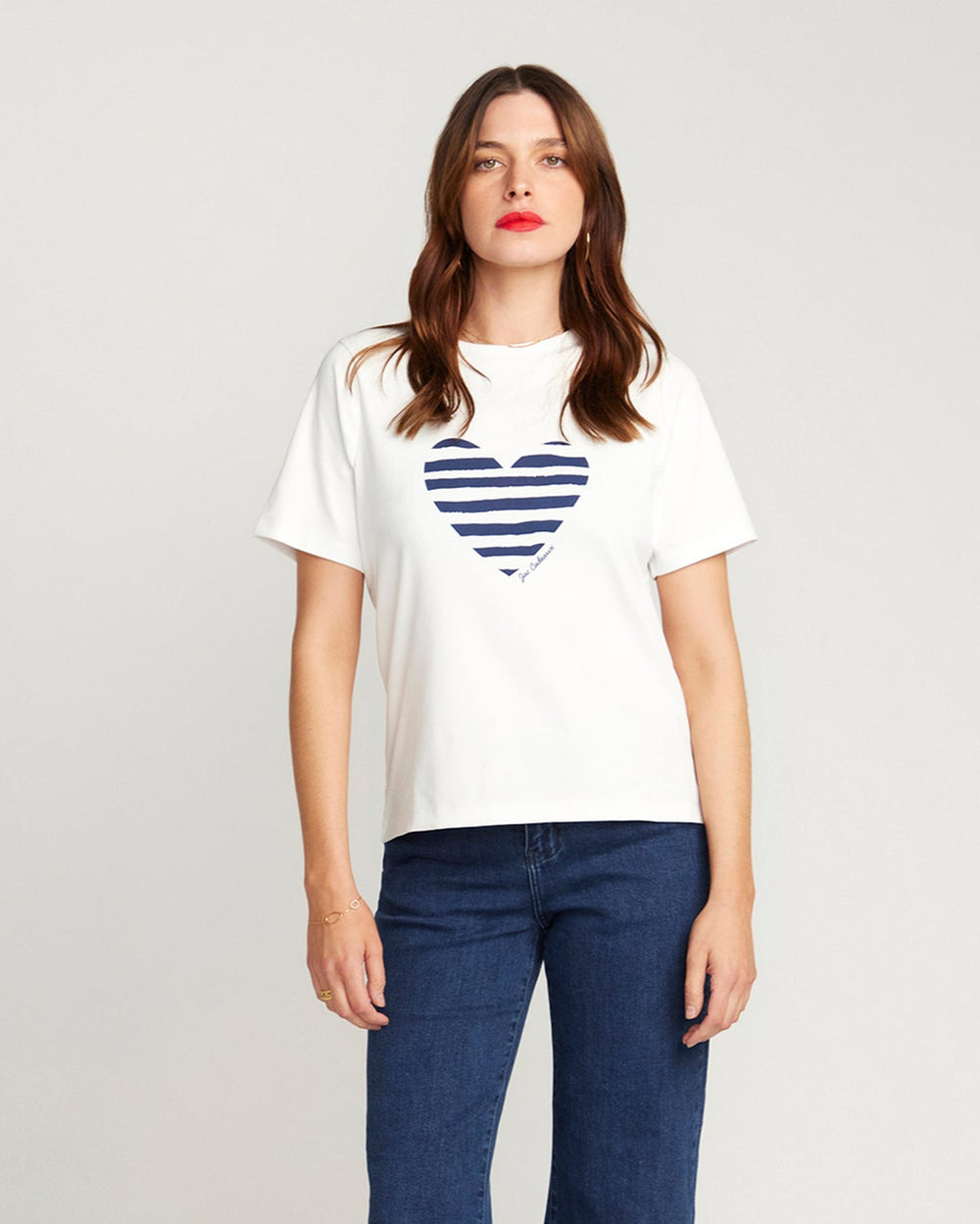 Jac Cadeaux Heart T-shirt Navy Blue