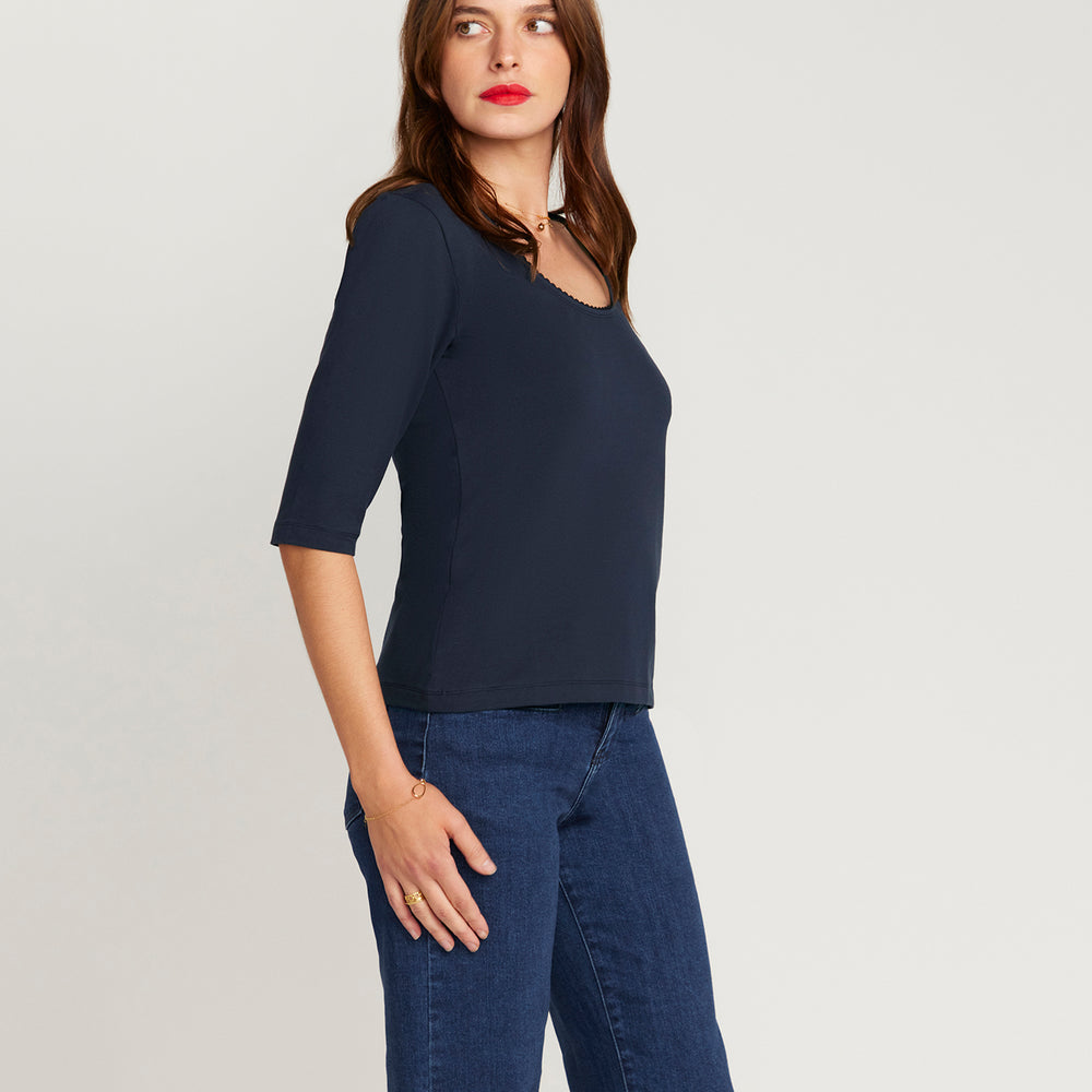 
                  
                    The Scoop Neck French Top - Navy Bleu
                  
                