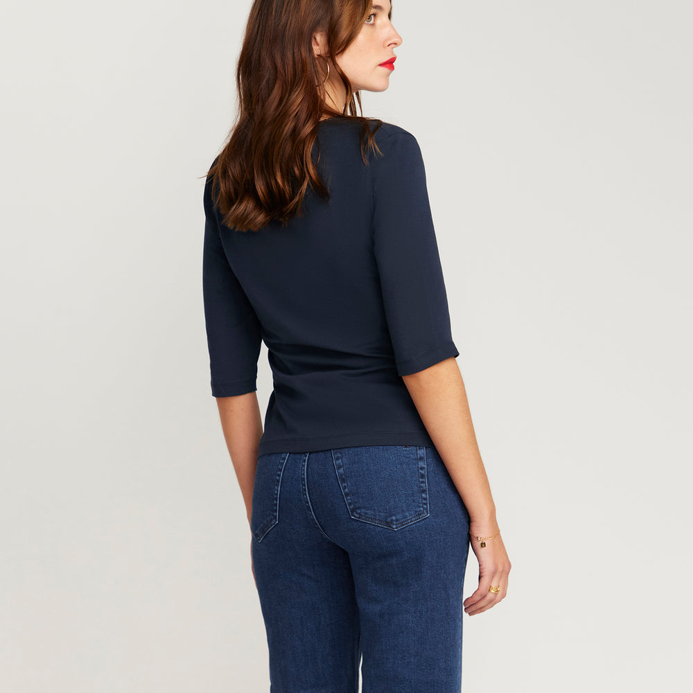 
                  
                    The Scoop Neck French Top - Navy Bleu
                  
                