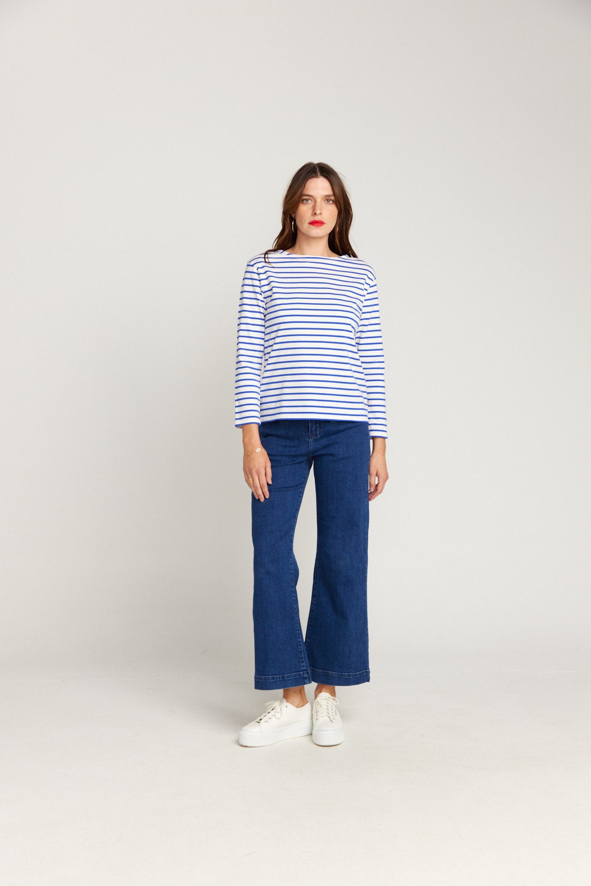 Breton Royal Blue Stripe Top White Base Royal Stripe