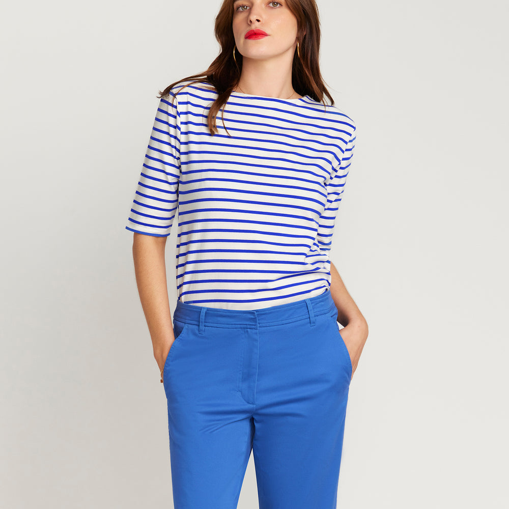 
                      
                        Royal Blue Breton Stripe French Tee  White Base Royal Stripe
                      
                    