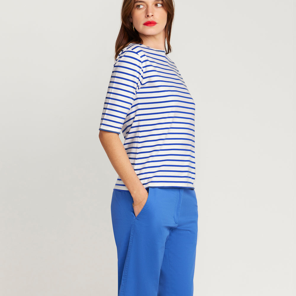 
                      
                        Royal Blue Breton Stripe French Tee  White Base Royal Stripe
                      
                    