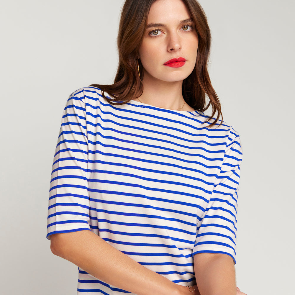 
                      
                        Royal Blue Breton Stripe French Tee  White Base Royal Stripe
                      
                    