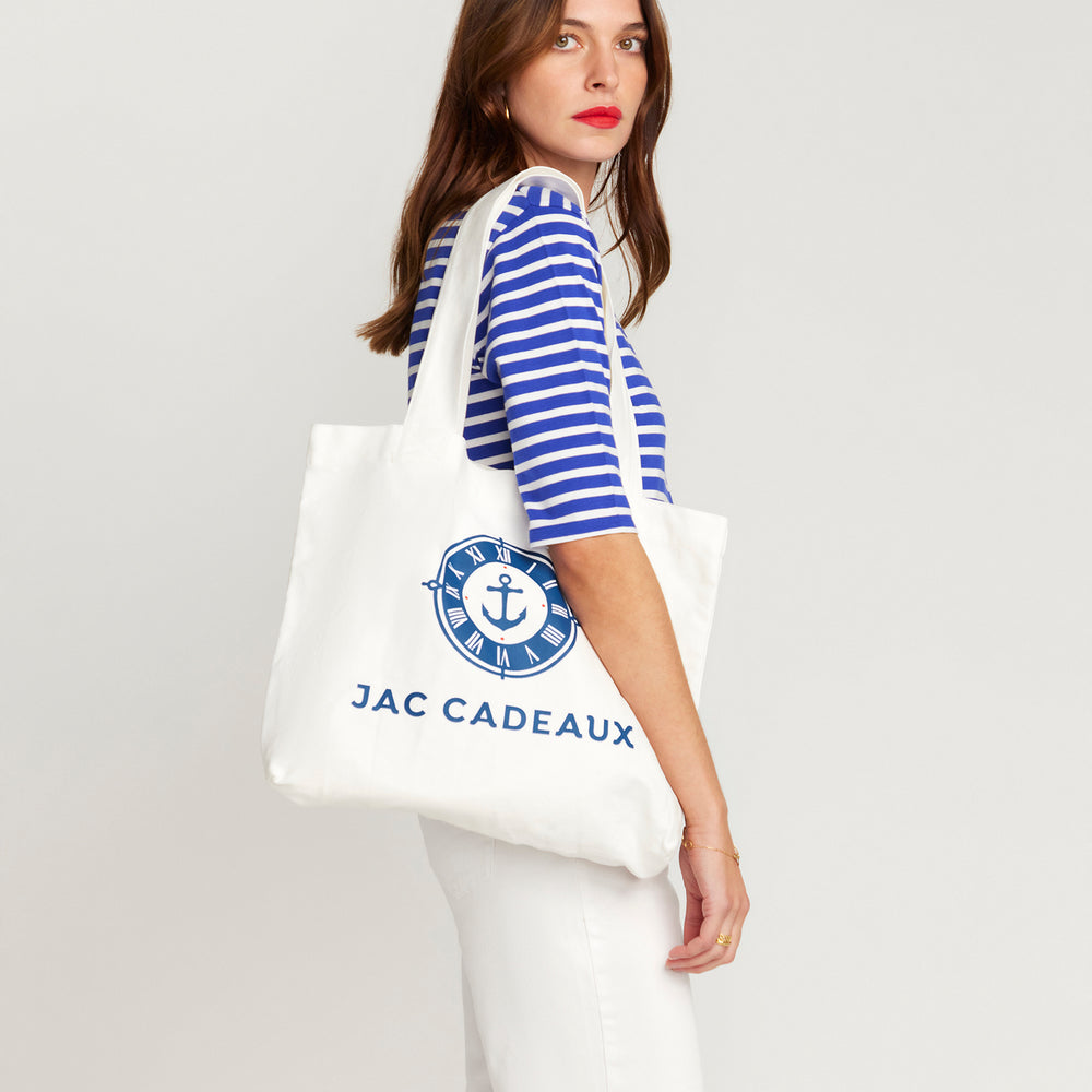 
                      
                        Le Royal Blue Base and White Stripe French Tee Boat Neck
                      
                    