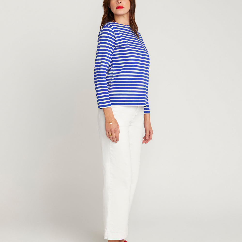 
                      
                        French Breton Boat Neck Top- Royal Blue Base White Stripe
                      
                    