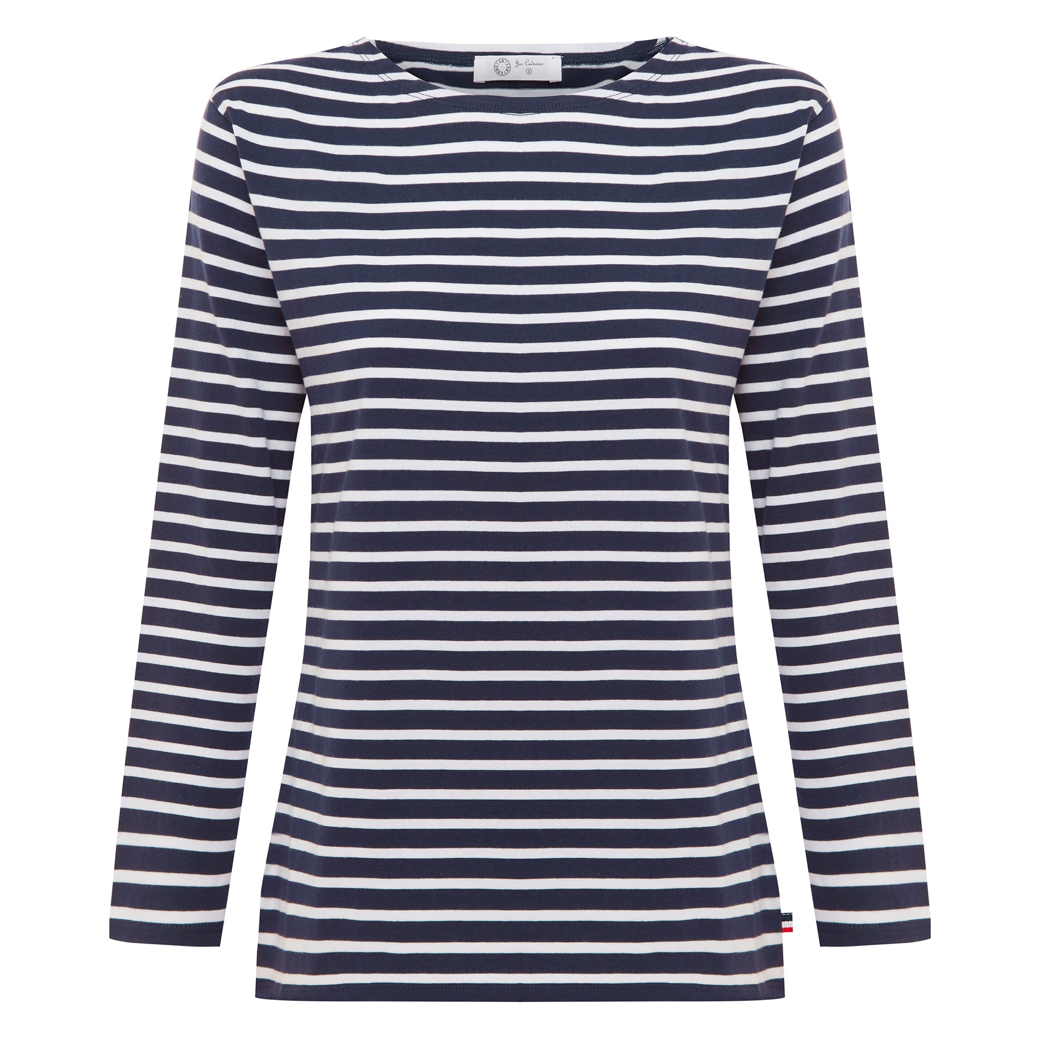 Navy & White Striped Boat Neck Top Breton | Womens Long Sleeve Top