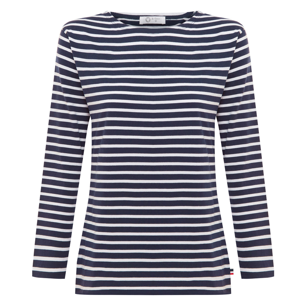 
                      
                        Breton Boat Neck Top- Navy Base White Stripe
                      
                    