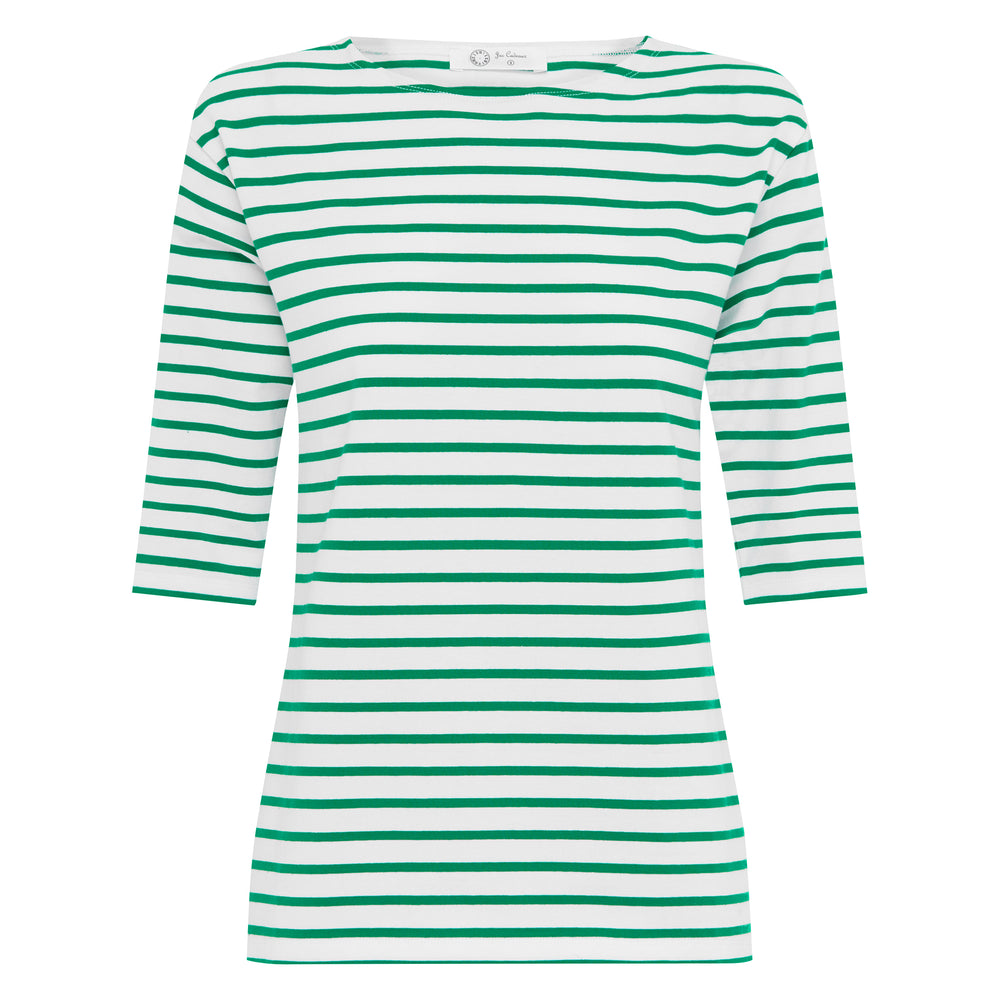 
                      
                        Green Breton Stripe French Tee White Base Green Stripe
                      
                    