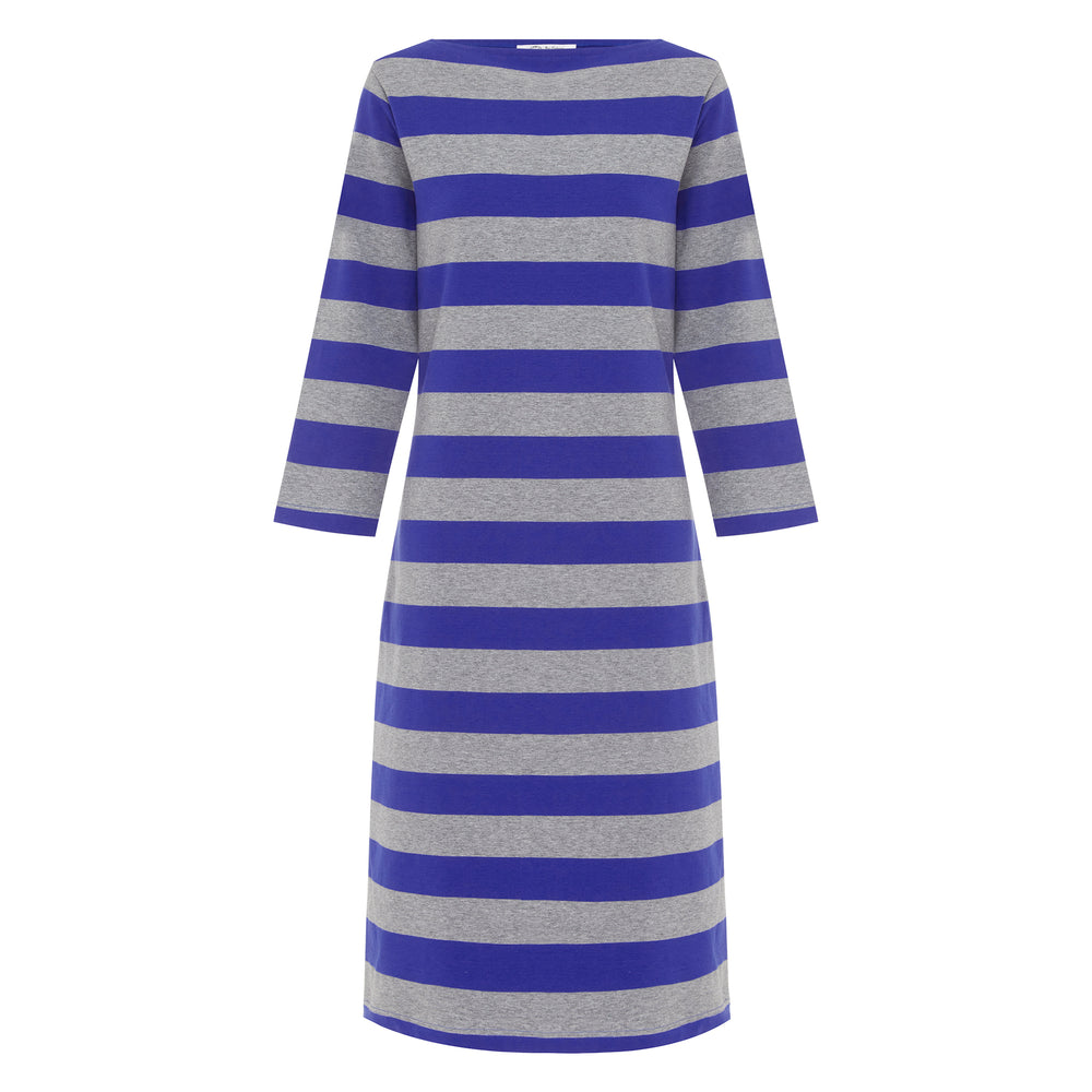 
                      
                        La Françoise Royal Blue And Grey Stripe Dress
                      
                    