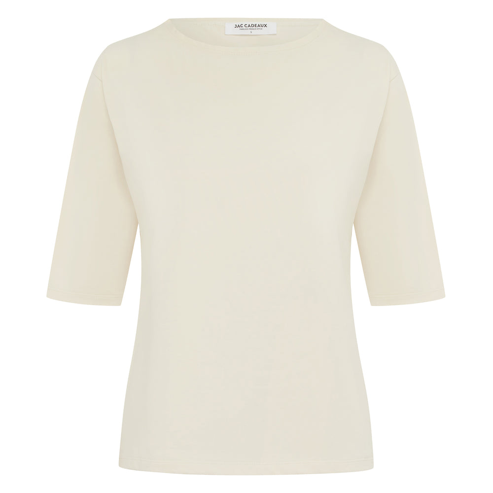 
                      
                        The Birkin Basic Écru Tee - Boat Neck
                      
                    