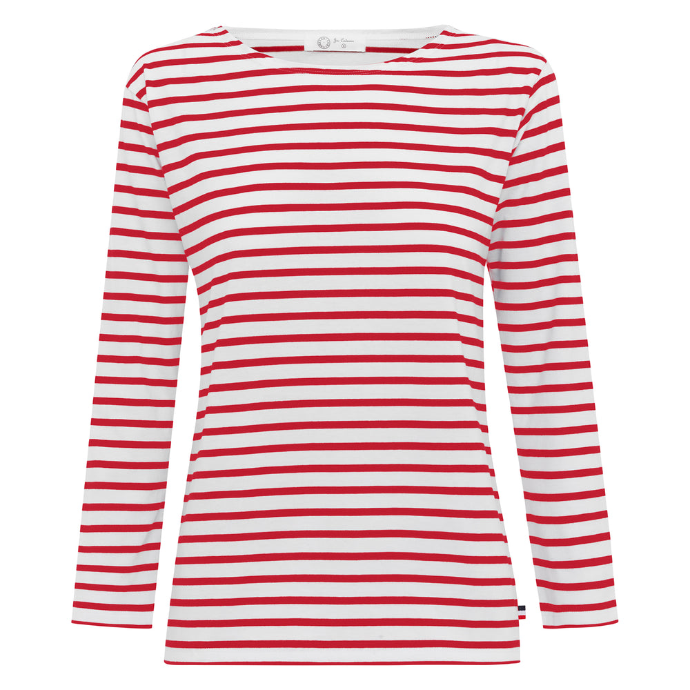 
                      
                        French Breton Boat Neck Top- White Base Red Stripe
                      
                    