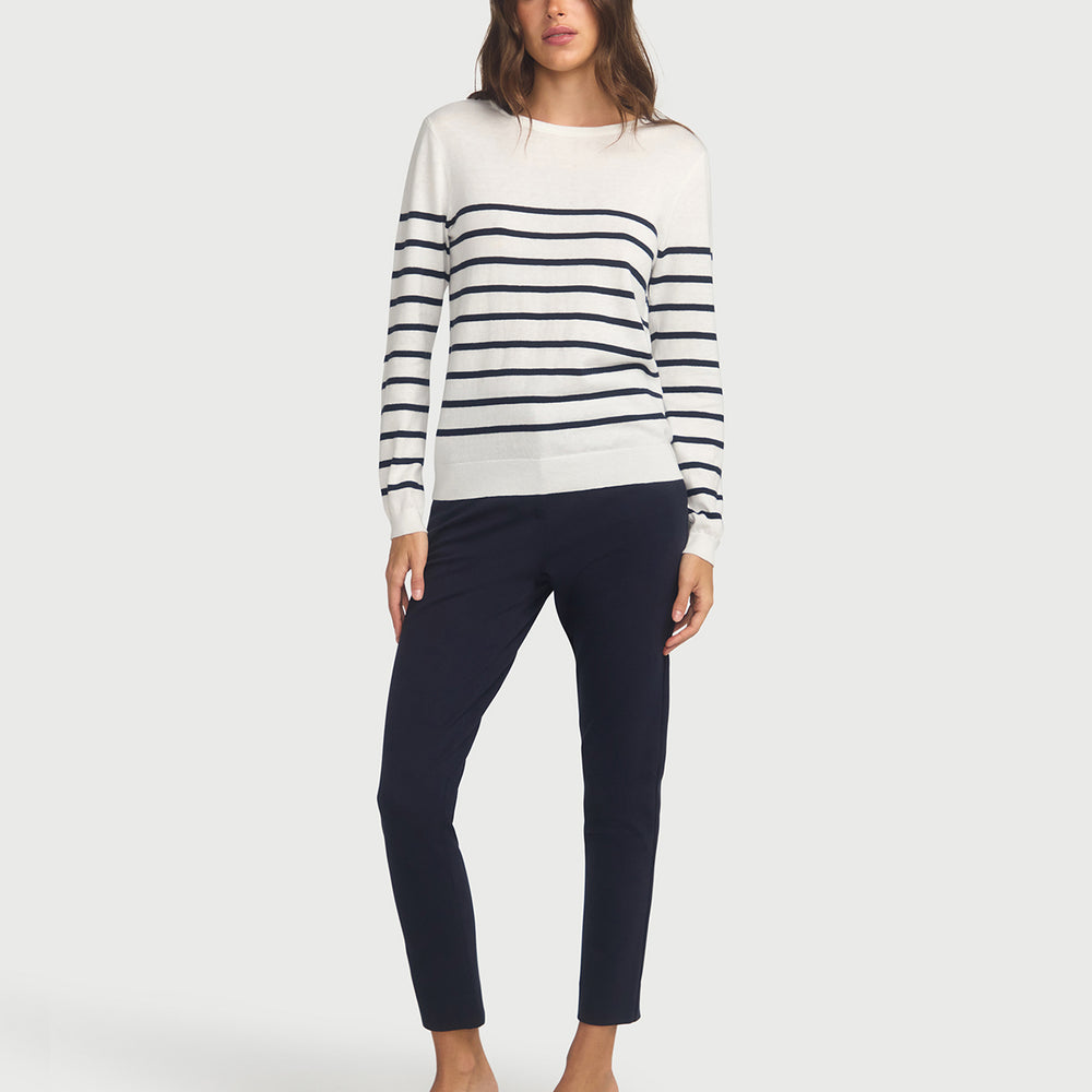 
                      
                        Cotton And Cashmere Breton Sweater Cream Base Navy Stripe
                      
                    