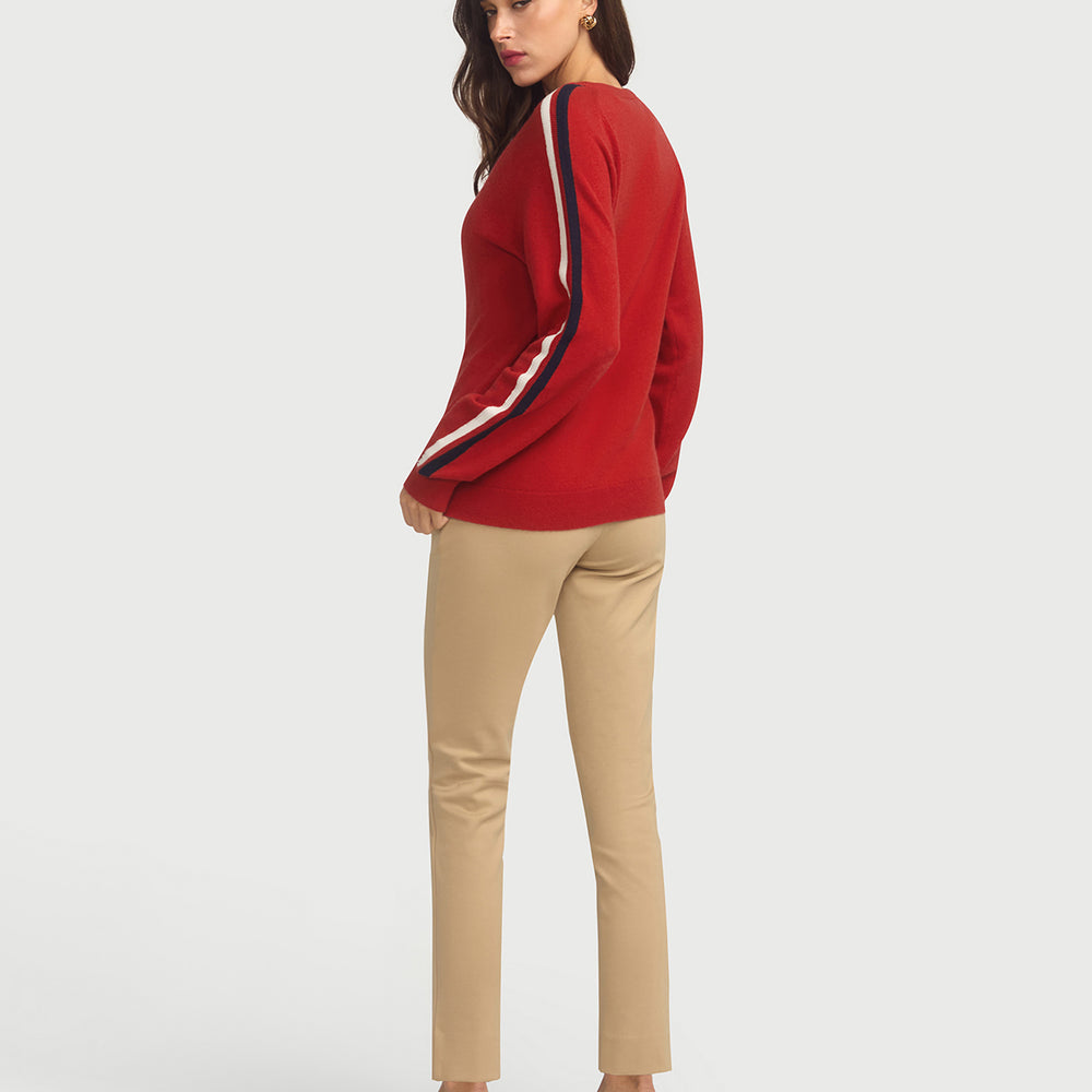 
                      
                        Cashmere & Wool French Racer Crewneck Sweater - RED PREORDER END MARCH
                      
                    