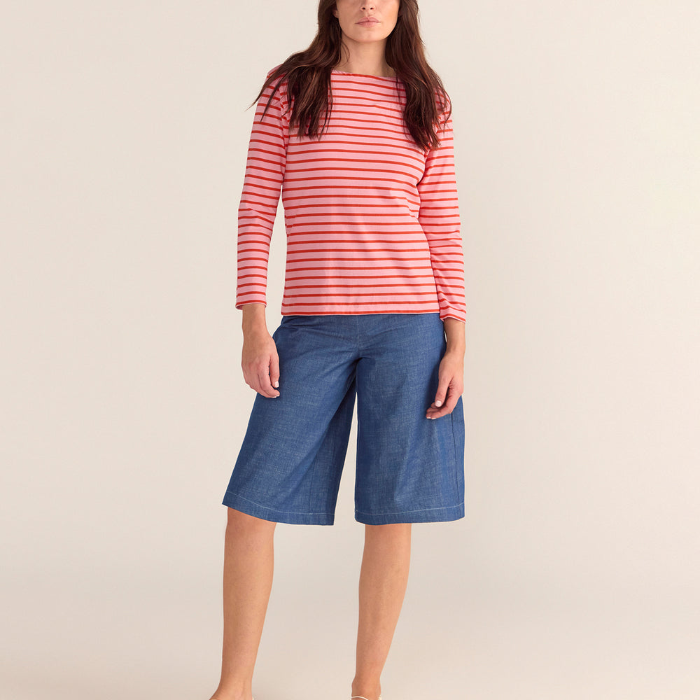 Breton Stripe French Top Pink Base Red Stripe