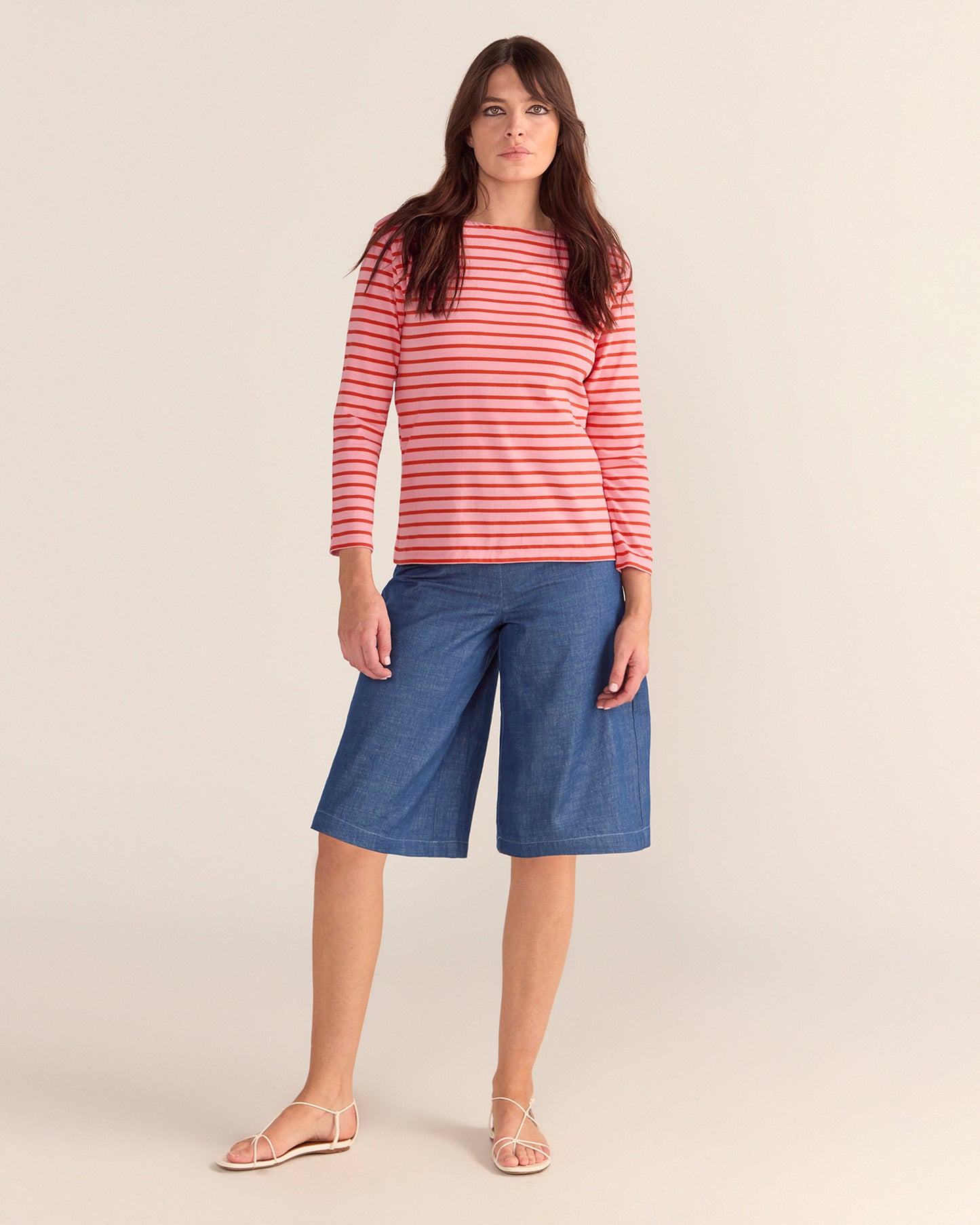 Breton Stripe French Top Pink Base Red Stripe