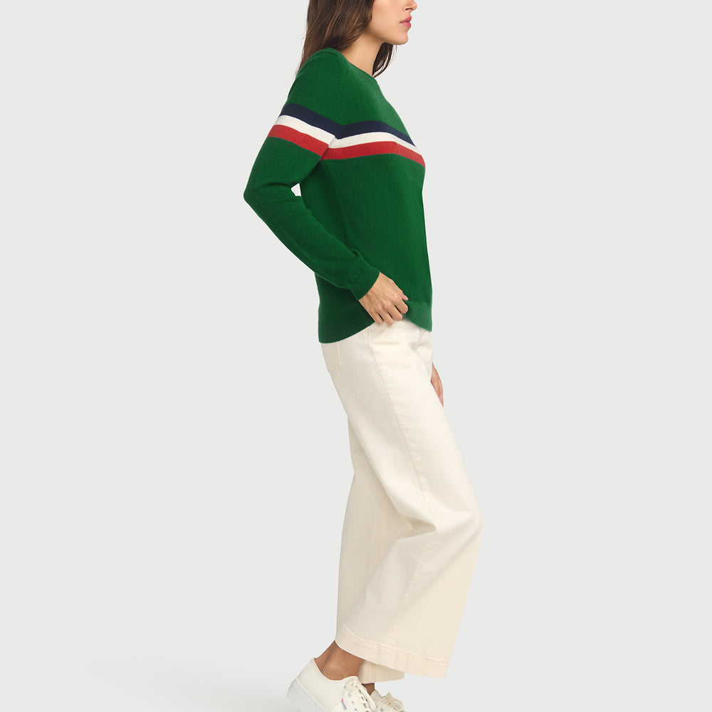 
                      
                        Cashmere & Wool French Racer Crewneck Sweater - GREEN PREORDER END MARCH
                      
                    