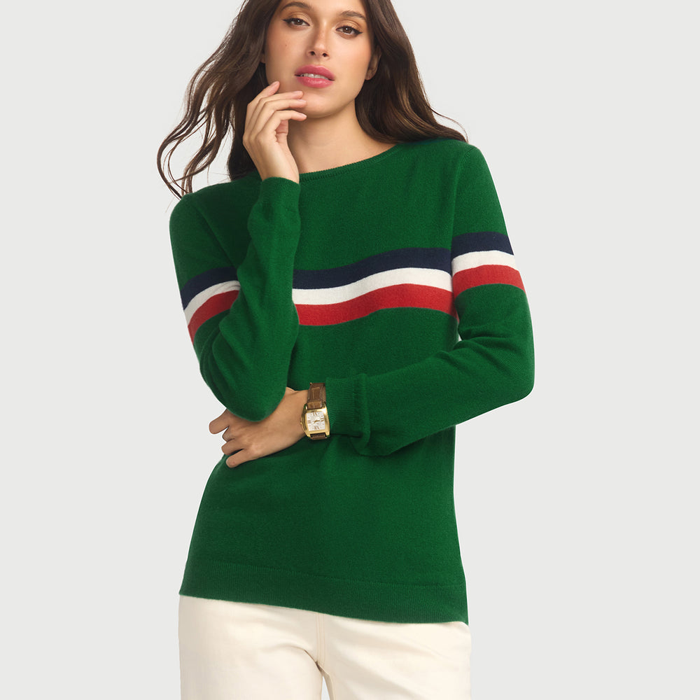 
                      
                        Cashmere & Wool French Racer Crewneck Sweater - GREEN PREORDER END MARCH
                      
                    