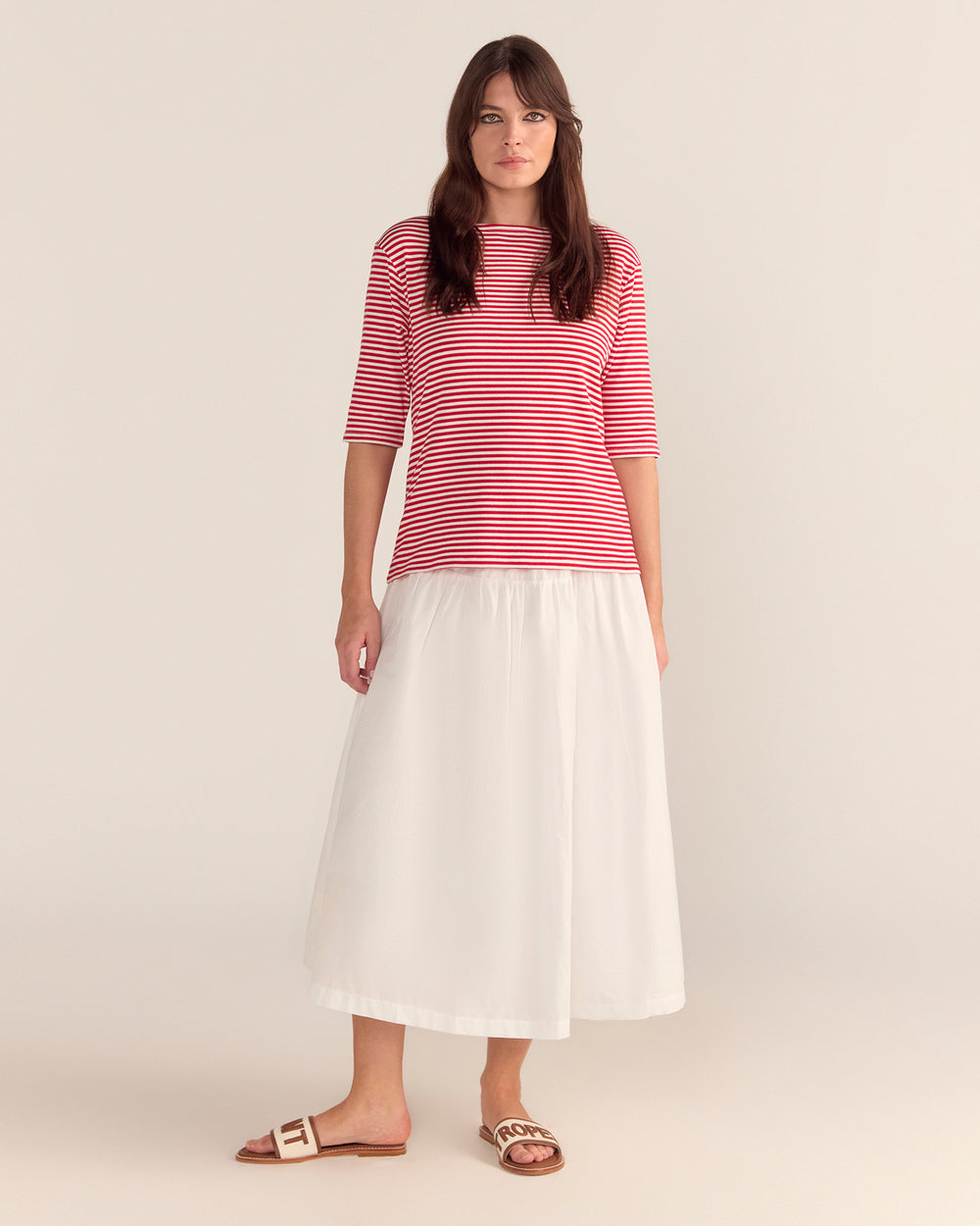 Red and white Pin stripe Tee