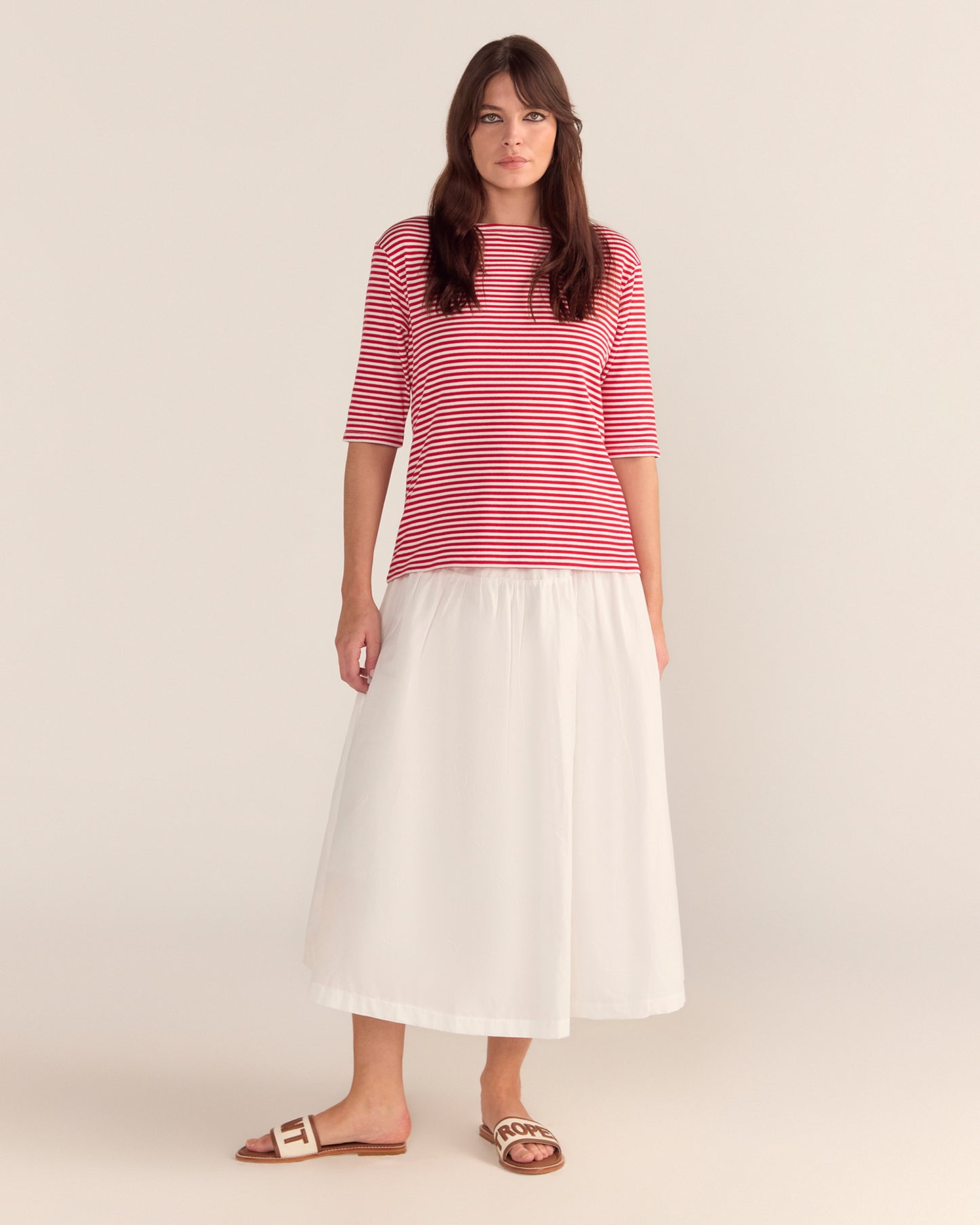 Red and white Pin stripe Tee
