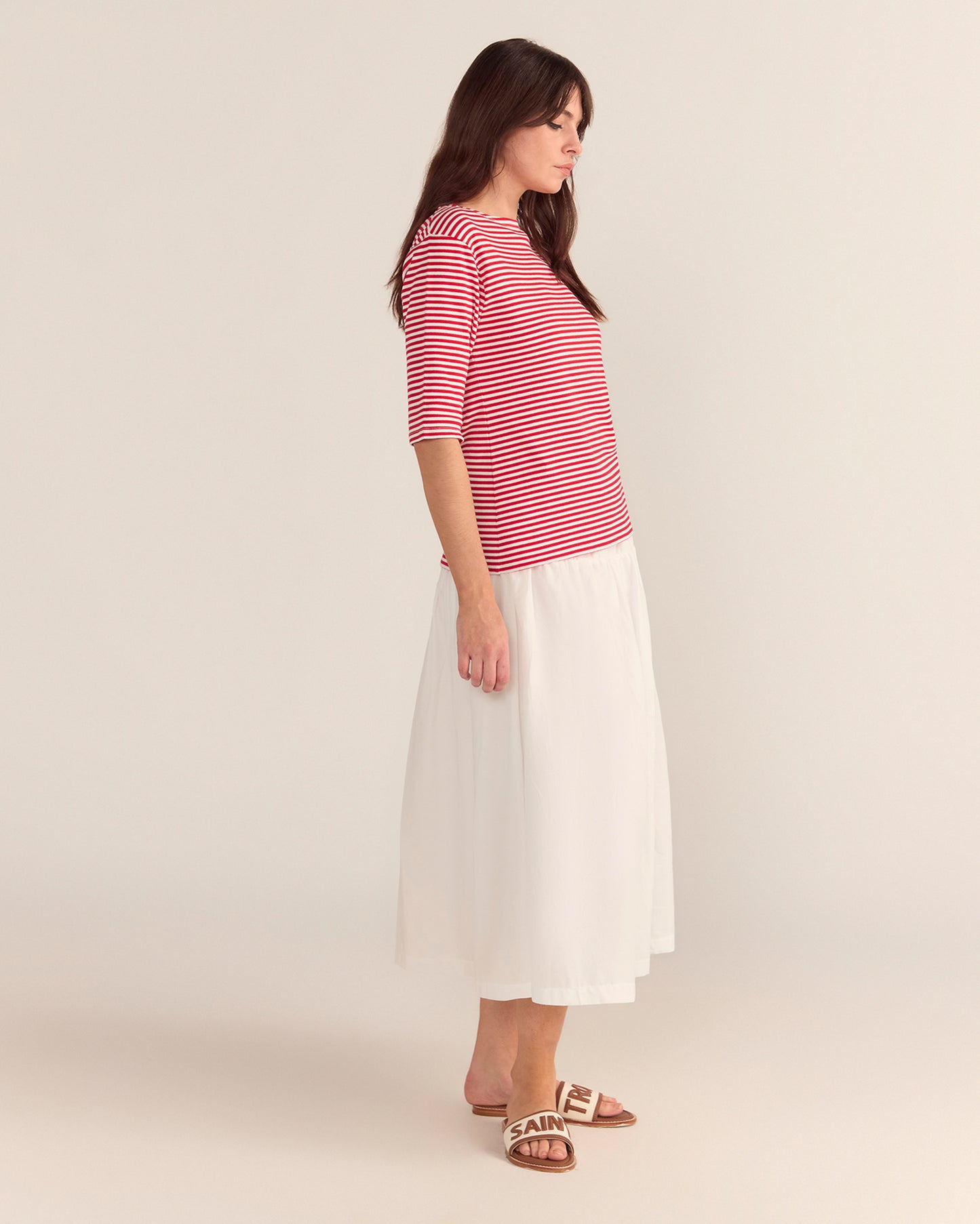 Red and white Pin stripe Tee