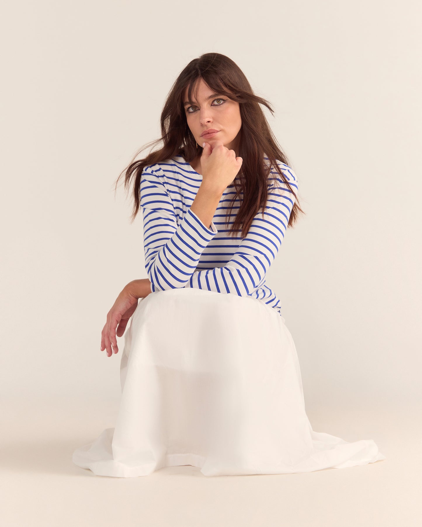 Breton Royal Blue Stripe Top White Base Royal Stripe