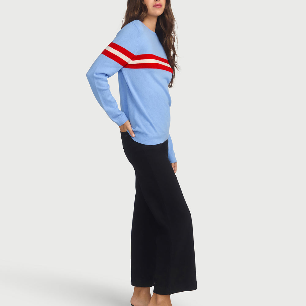 
                      
                        Cashmere & Wool French Racer Crewneck Sweater - POWDER BLUE PREORDER END MARCH
                      
                    