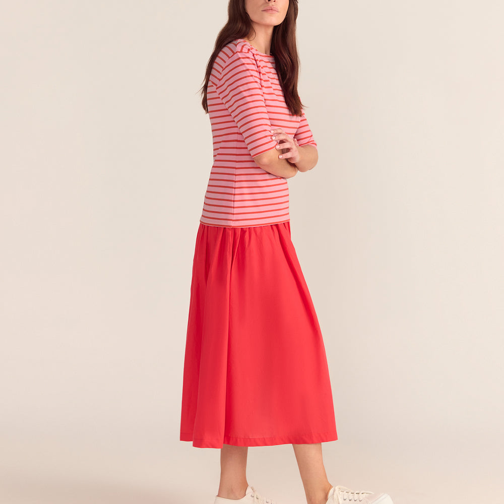 
                      
                        Breton Stripe French Tee Pink Base Red Stripe
                      
                    