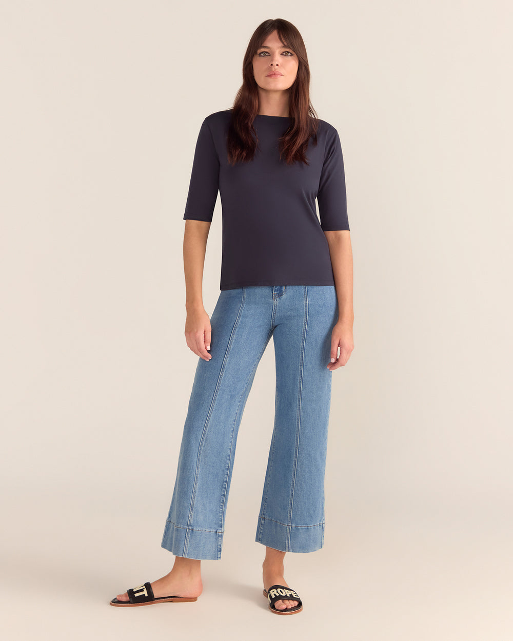 The Birkin Basic Bleu Tee - Boat Neck