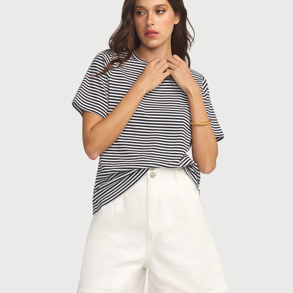 Black and white stripe T-shirt