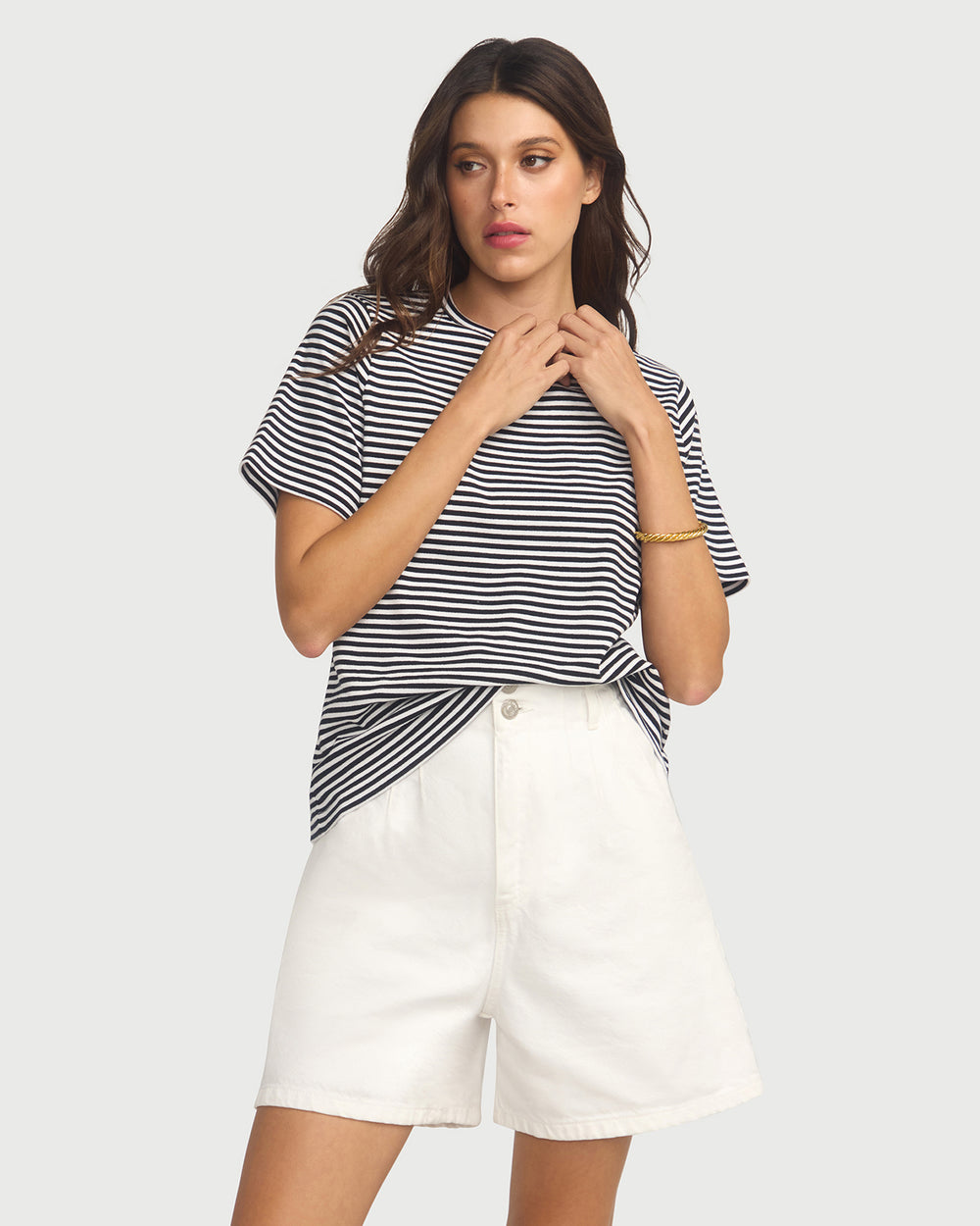 Black and white stripe T-shirt