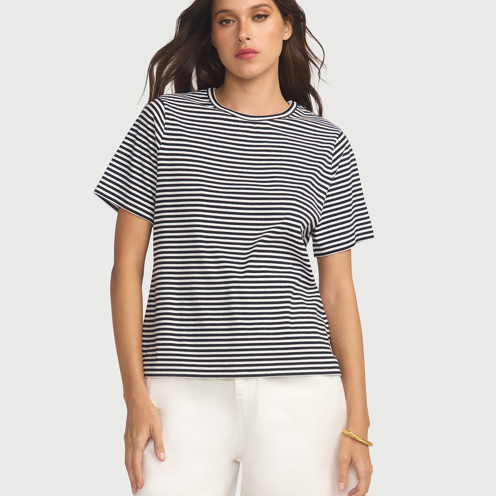 Black and white stripe T-shirt