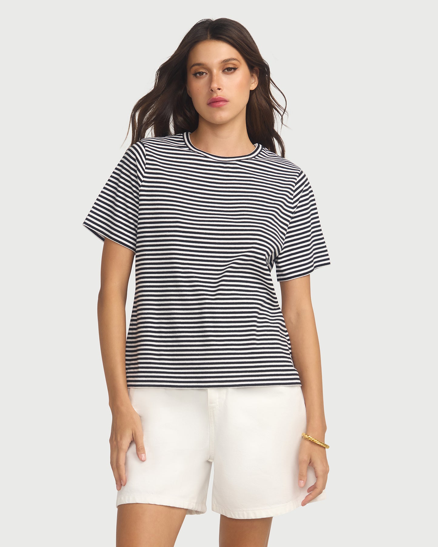 Black and white stripe T-shirt