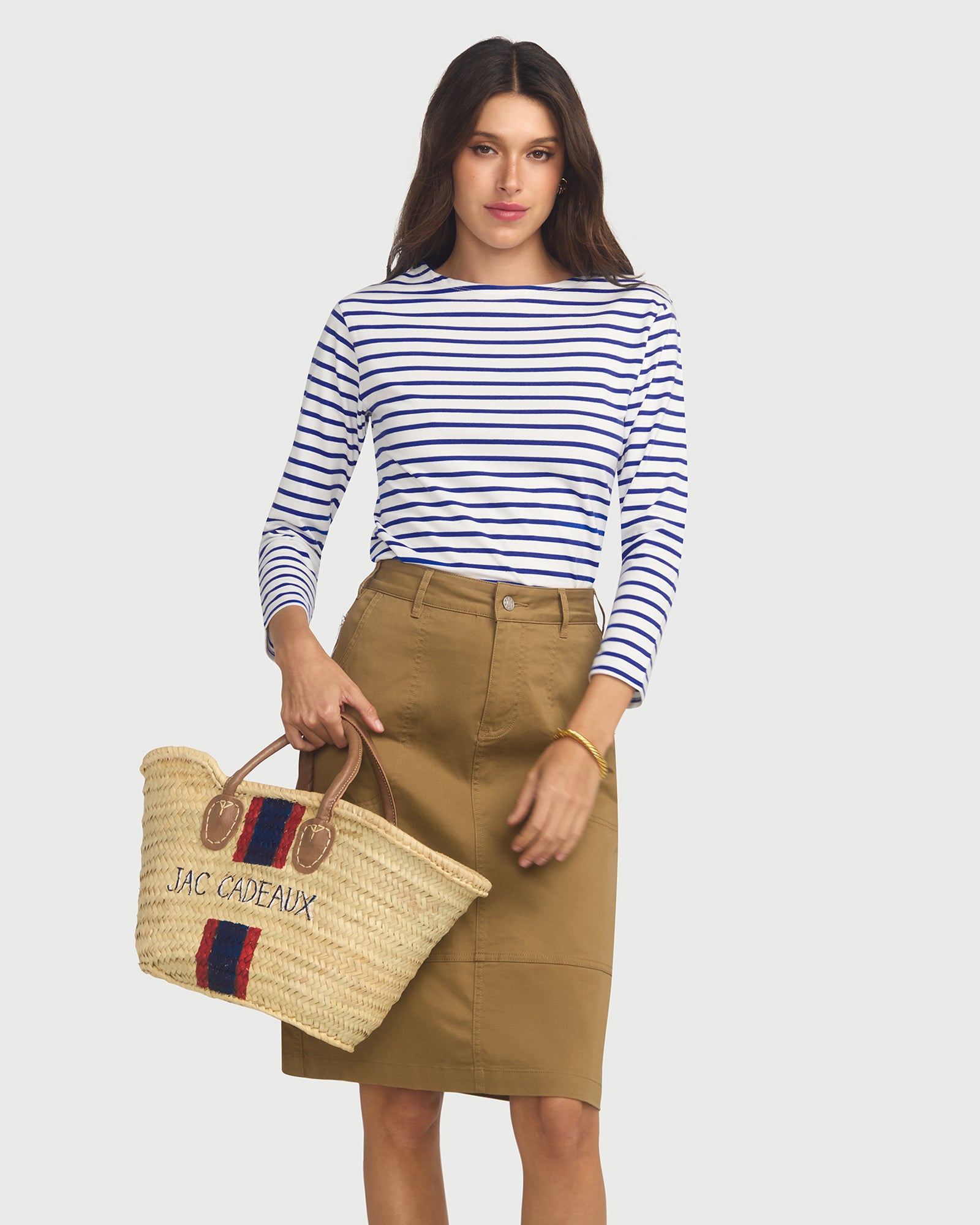 バッグ French Baskets Amazon.com: French Basket Bag with Long Leather Handles