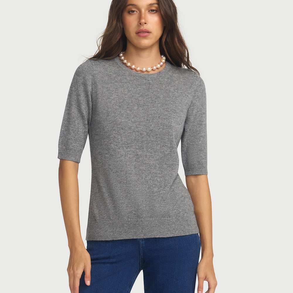 
                      
                        Margaux Grey Knit Top Cashmere & Wool
                      
                    