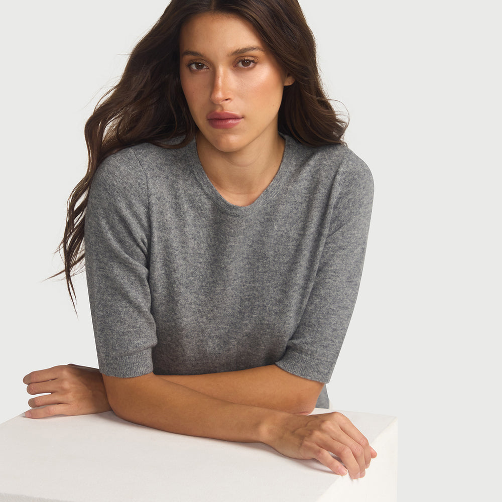 
                      
                        Margaux Grey Knit Top Cashmere & Wool
                      
                    