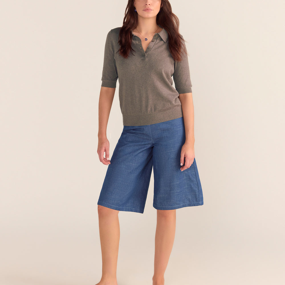 
                      
                        Cotton And Cashmere Polo Top MOCHA
                      
                    