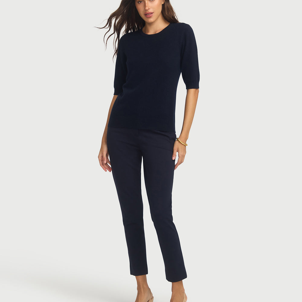 
                      
                        Margaux Navy Blue Knit Top  Cashmere & Wool
                      
                    