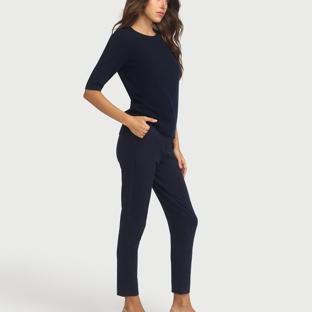 
                      
                        Margaux Navy Blue Knit Top  Cashmere & Wool
                      
                    