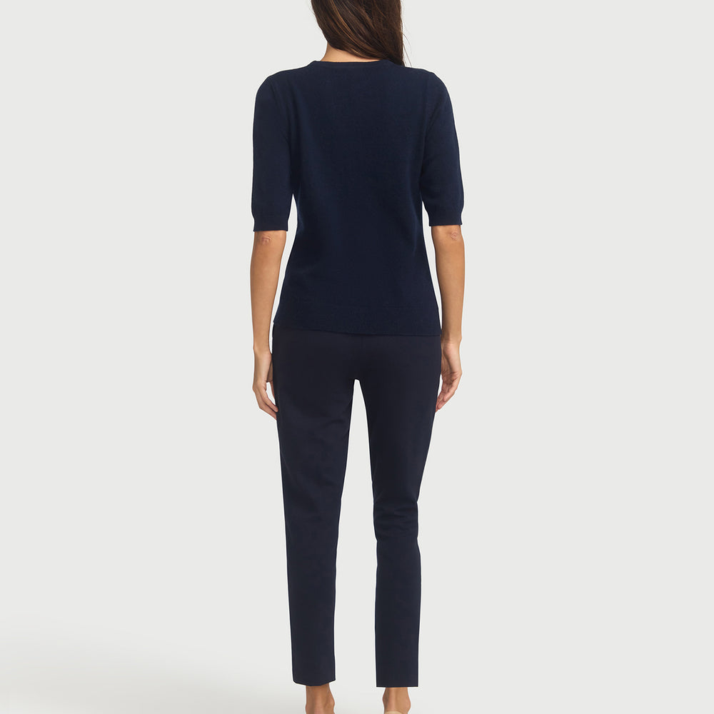 
                      
                        Margaux Navy Blue Knit Top  Cashmere & Wool
                      
                    