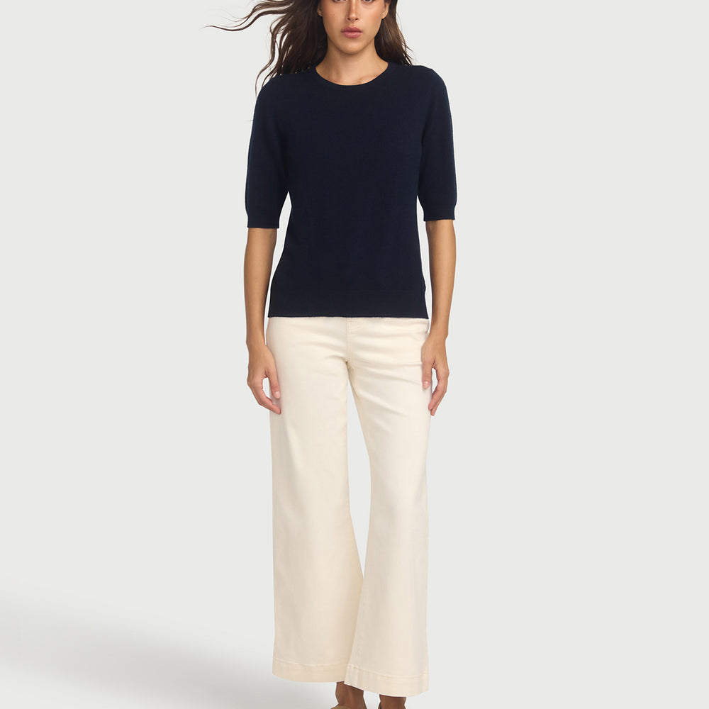 
                      
                        Margaux Navy Blue Knit Top  Cashmere & Wool
                      
                    