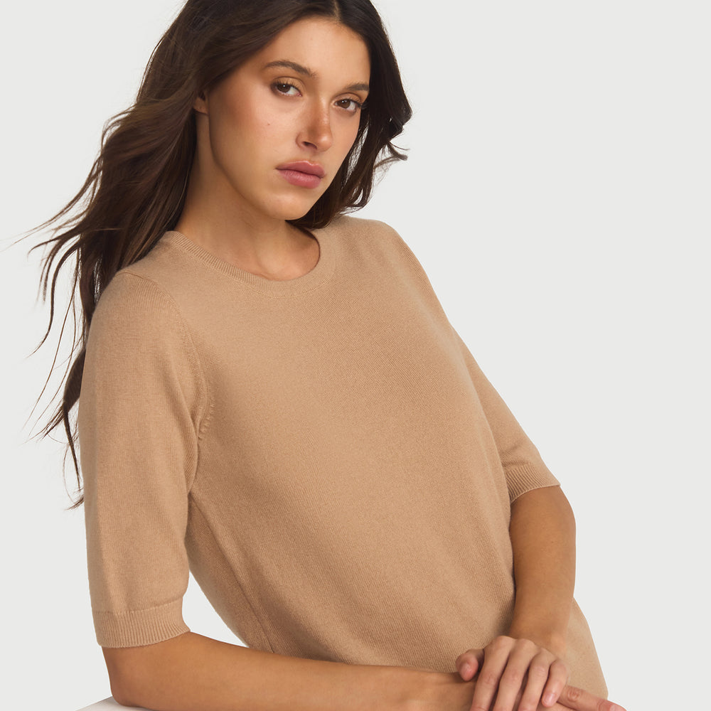 
                      
                        Margaux Knit Top In Cashmere & Wool - Hazelnut
                      
                    