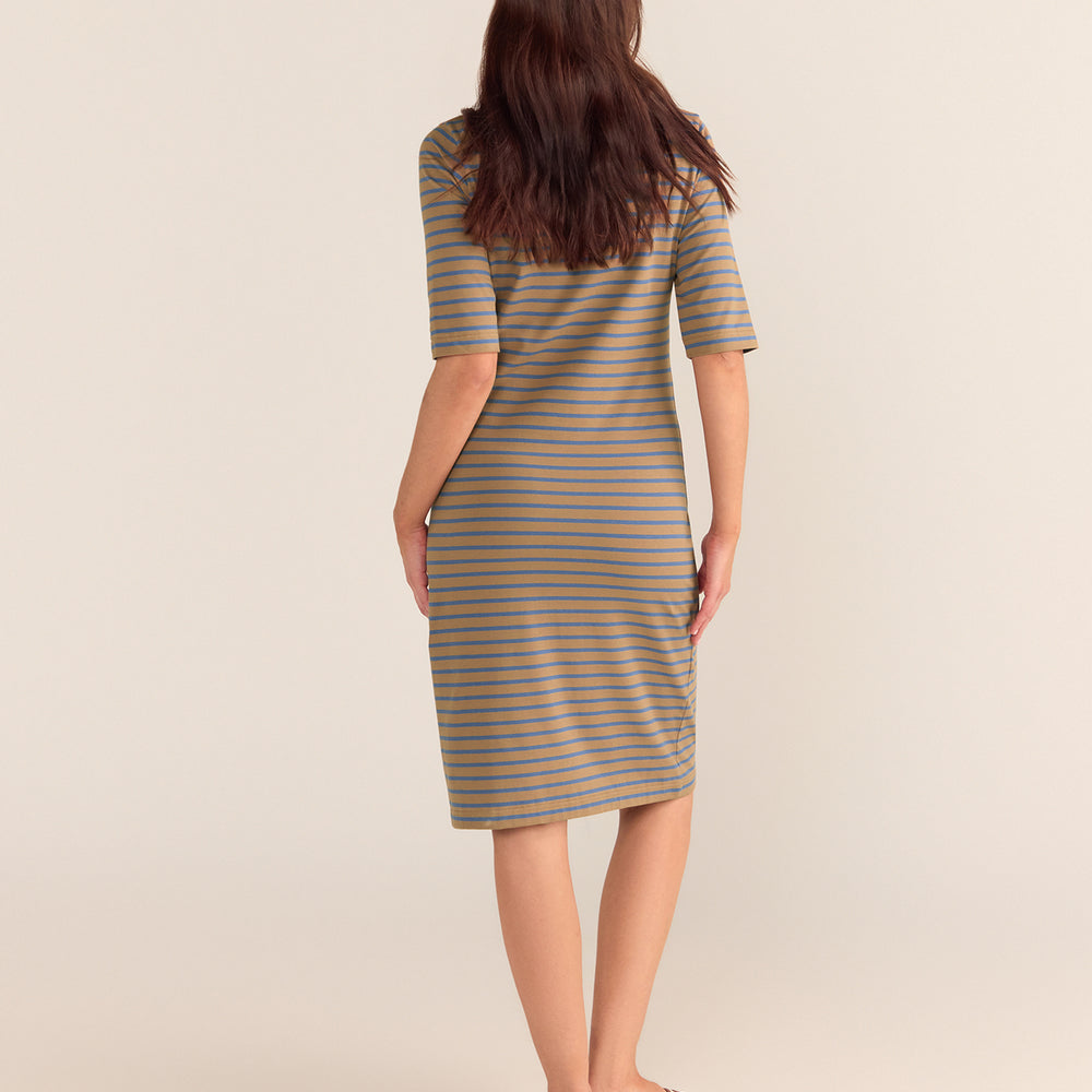 
                      
                        Brigitte Dress - Mocha and Blue Stripe PREORDER 24 SEPTEMBER
                      
                    