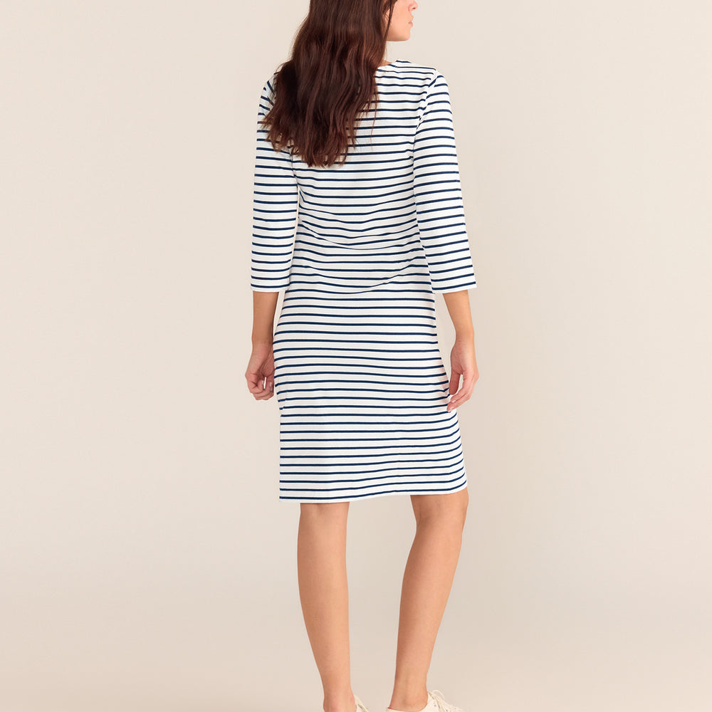 
                      
                        Brigitte Dress - White With Navy Stripe
                      
                    