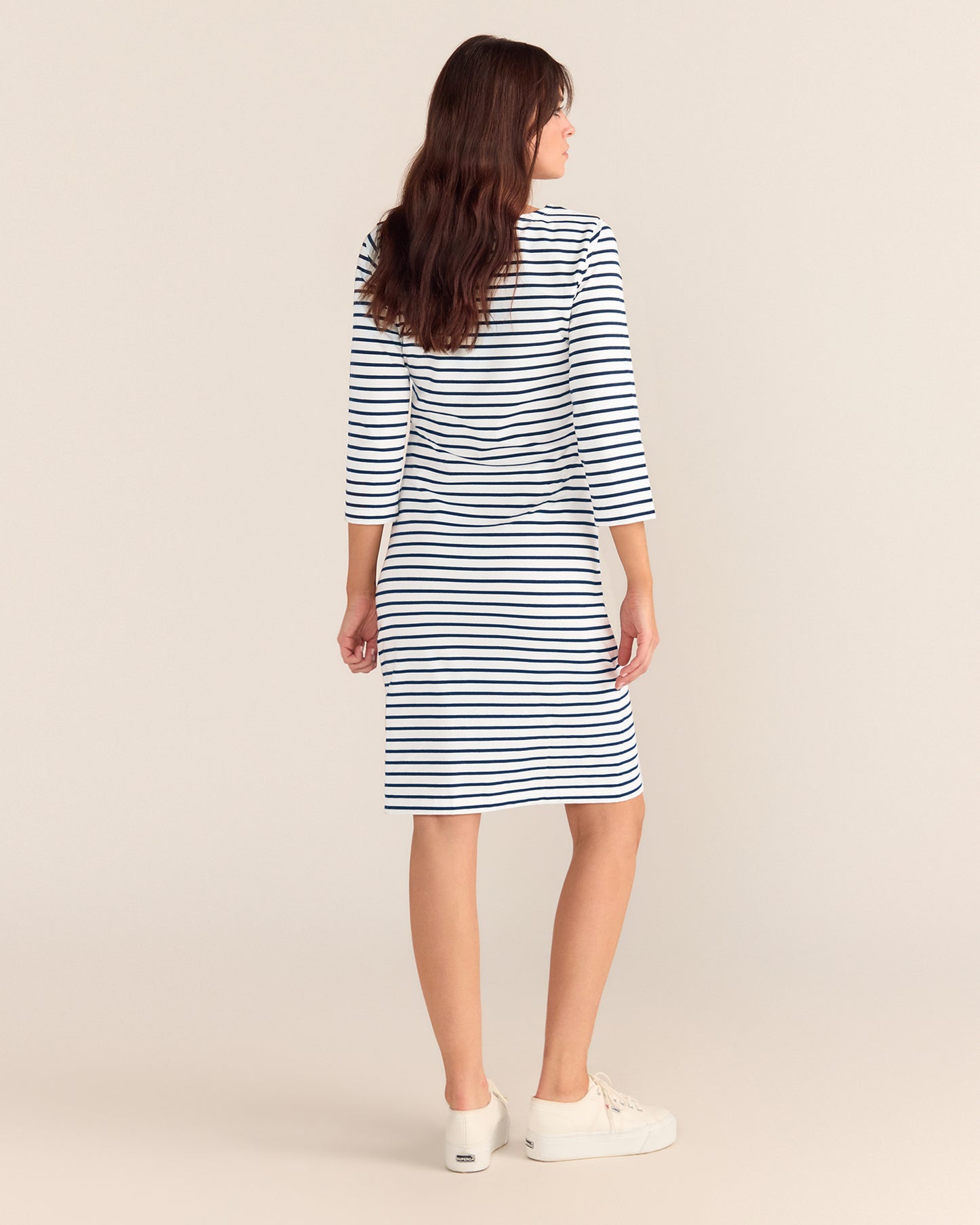 Navy White Striped 100% Cotton Dresses Womens Dresses Jac