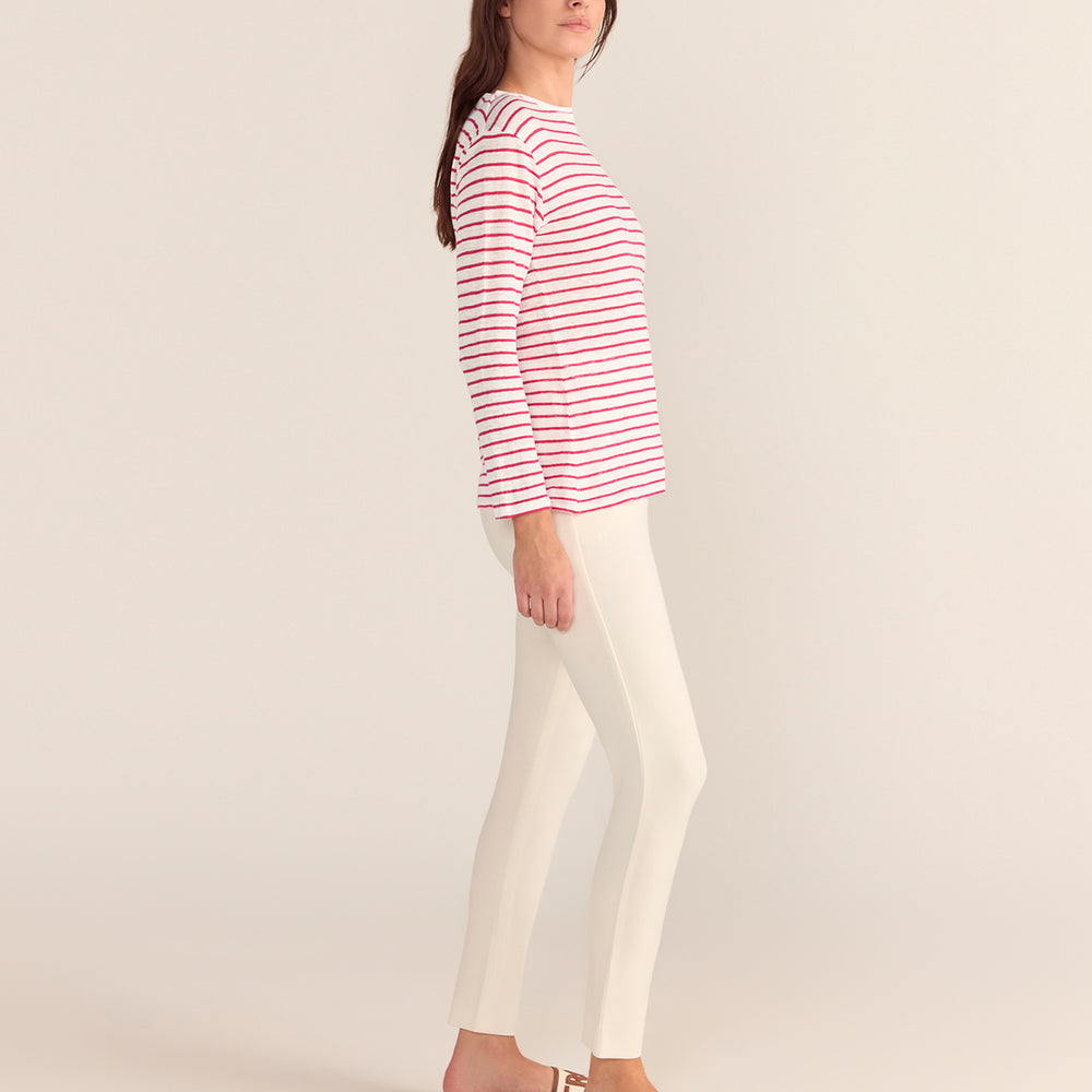 
                      
                        French LINEN Breton Boat Neck Top- White Base red Stripe PREORDER 8 OCTOBER
                      
                    